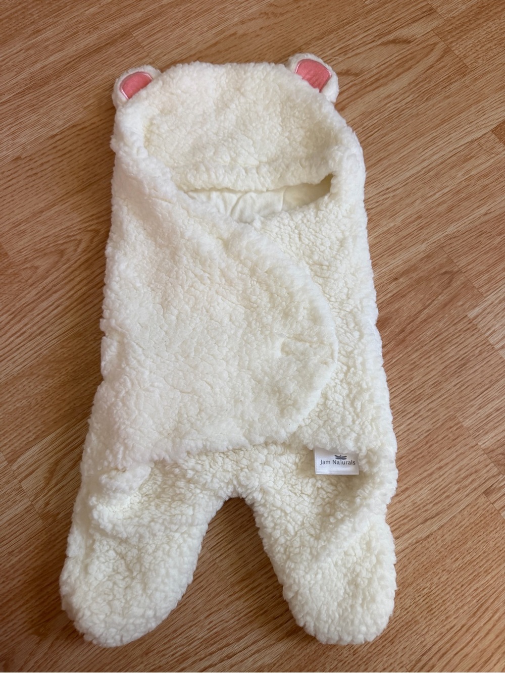 Cream Sherpa Baby One-Piece with Bear Ears